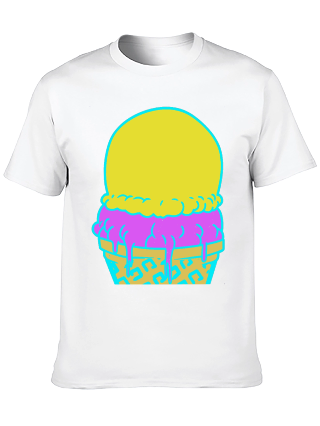 Ice Cream Graphic Tee - Funky Neon Design