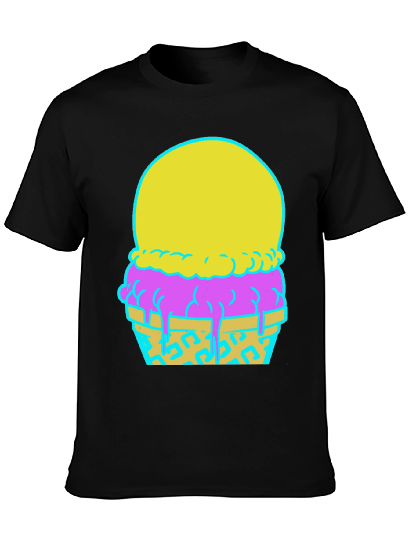 Ice Cream Graphic Tee - Funky Neon Design