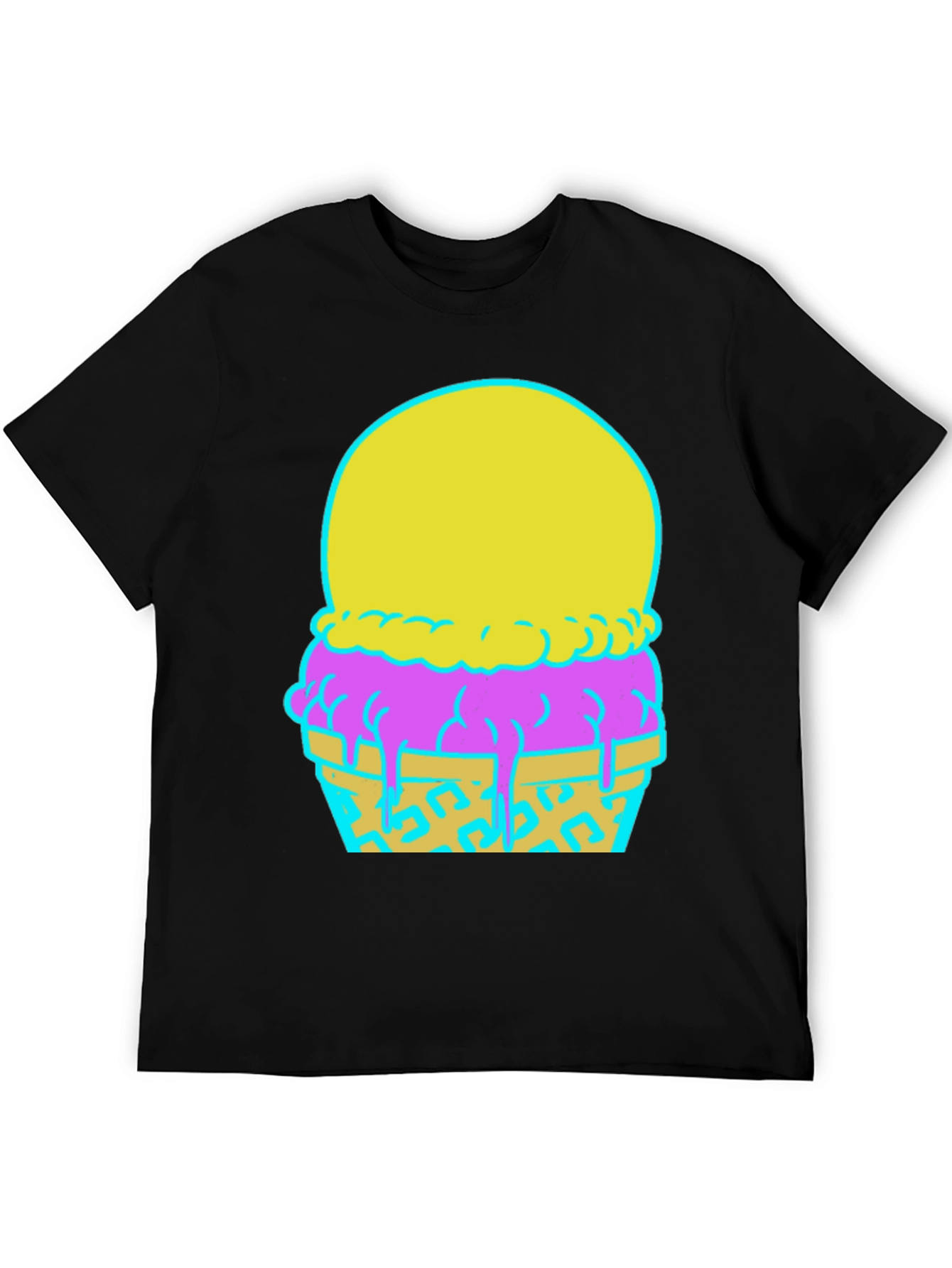 Ice Cream Graphic Tee - Funky Neon Design