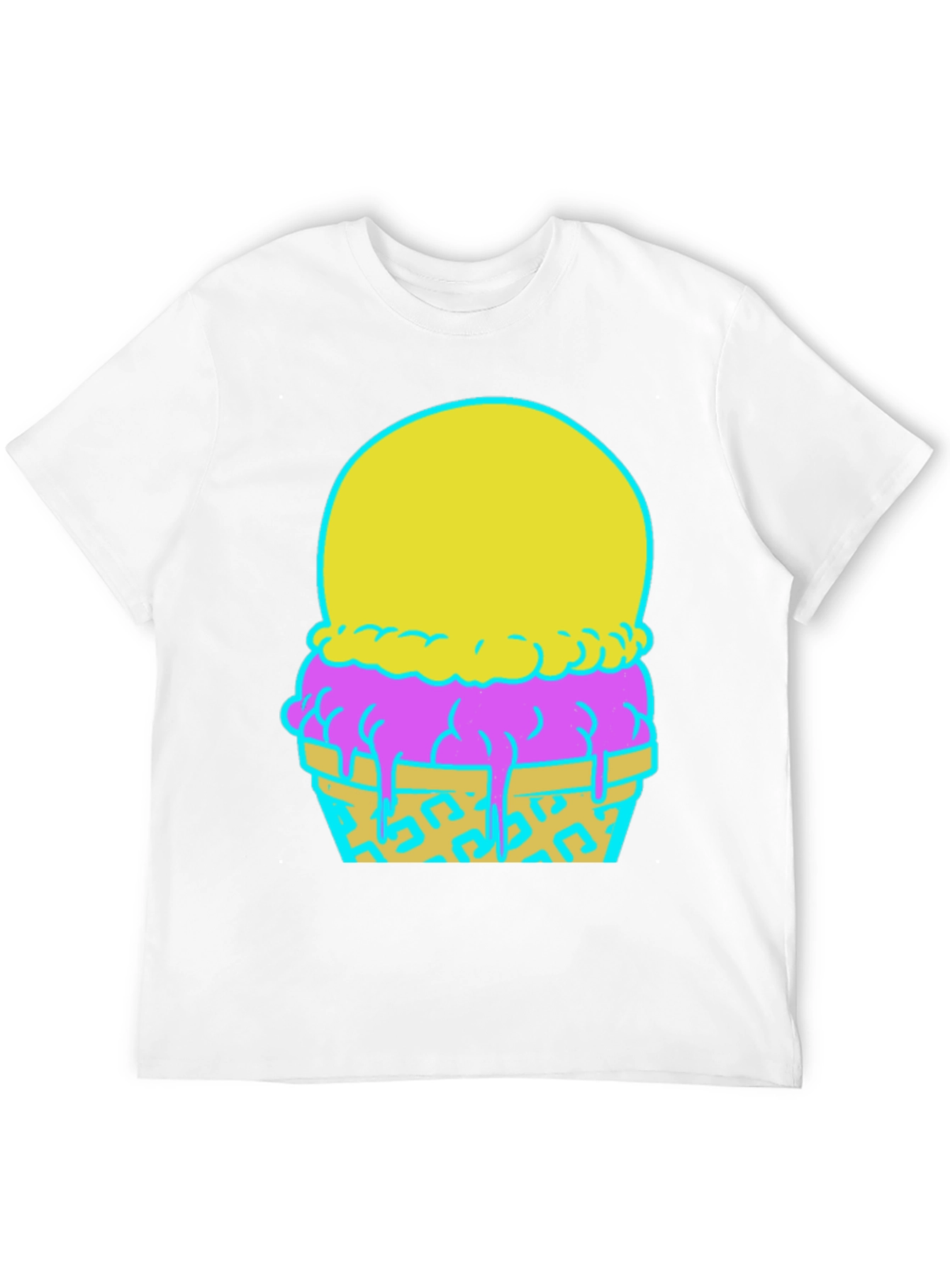 Ice Cream Graphic Tee - Funky Neon Design