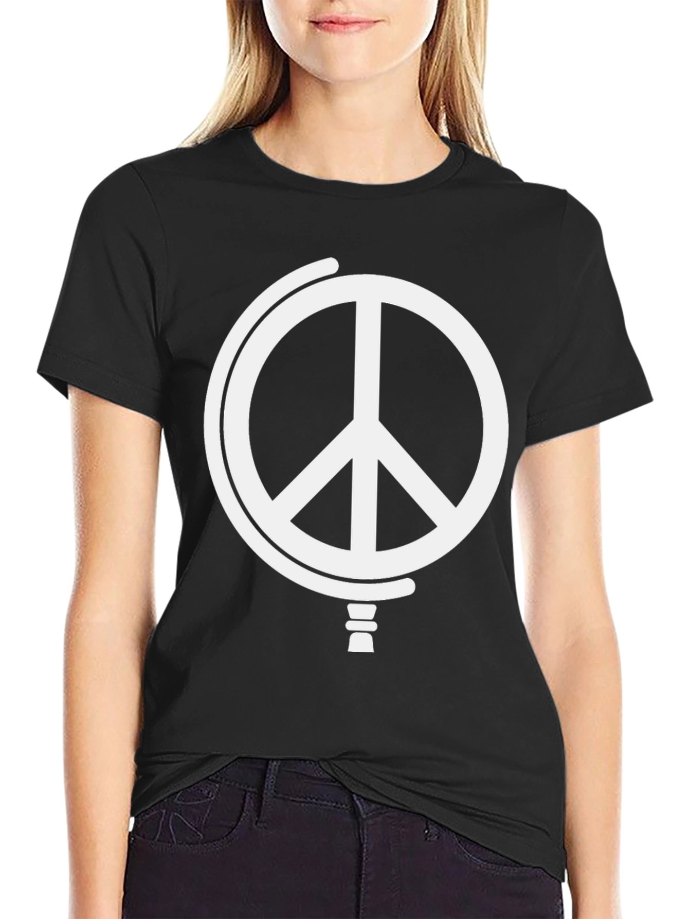 Peace Globe Graphic T-Shirt - Black