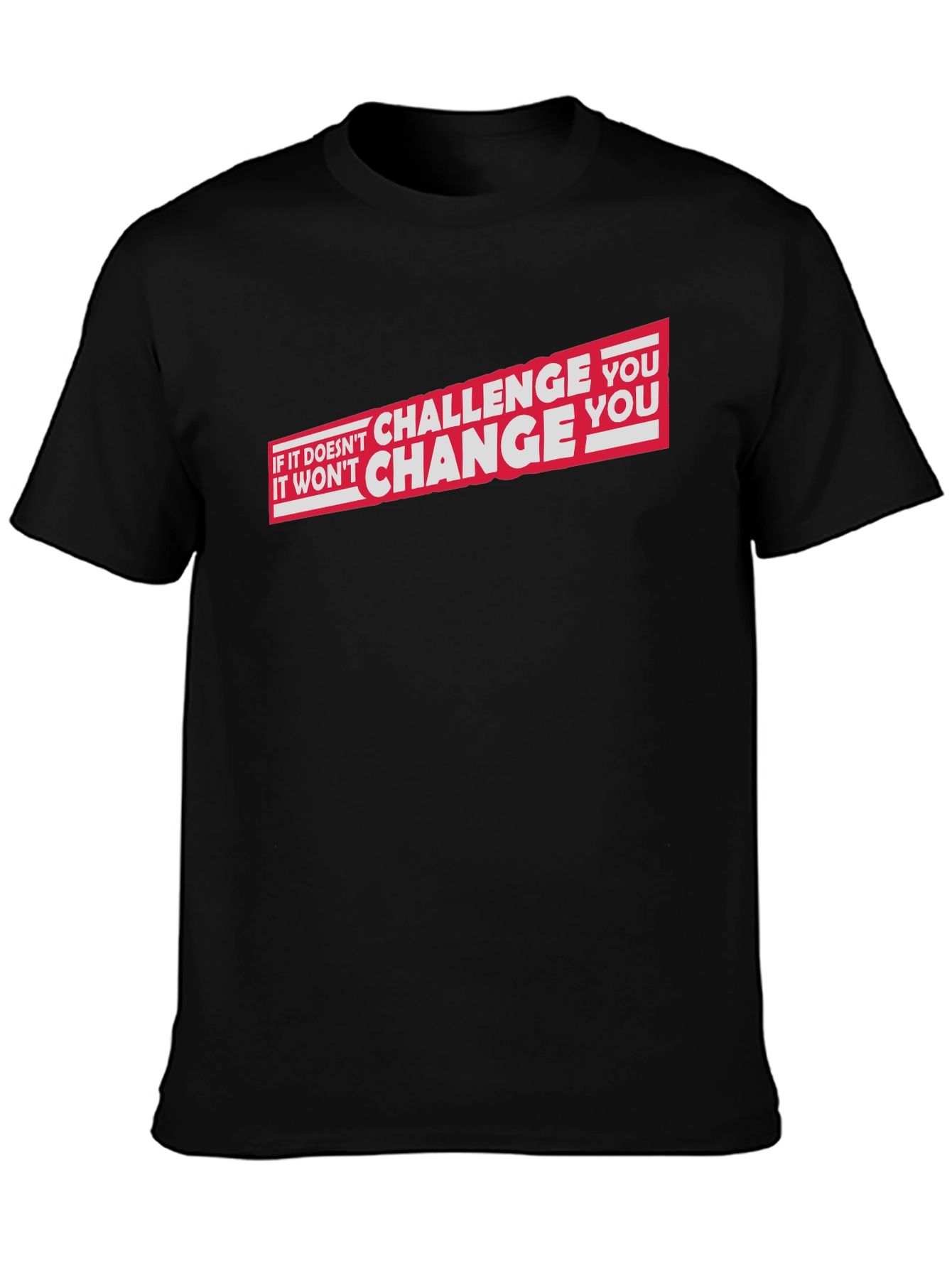Motivational Challenge You Black Graphic T-Shirt