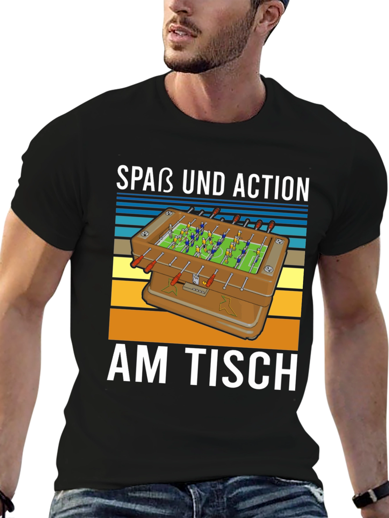 Fun Foosball Table T-Shirt - Action on the Table!
