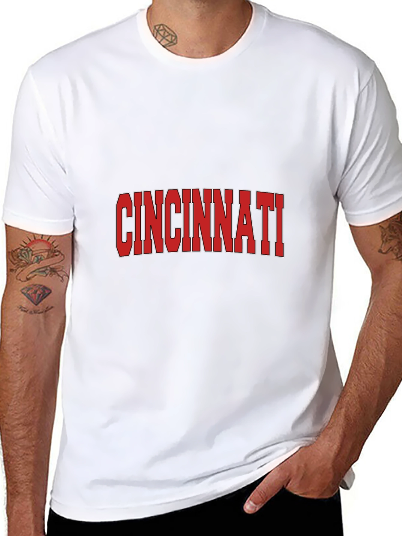 Cincinnati Reds Style Black T-Shirt