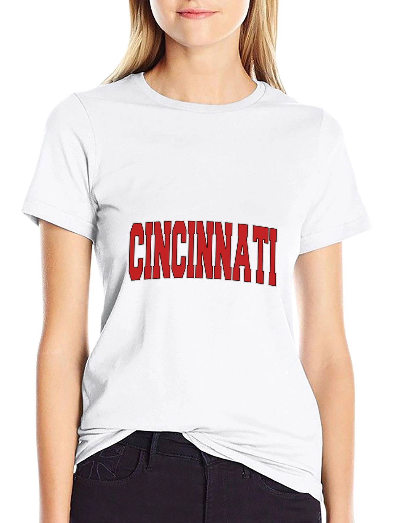 Cincinnati Reds Style Black T-Shirt