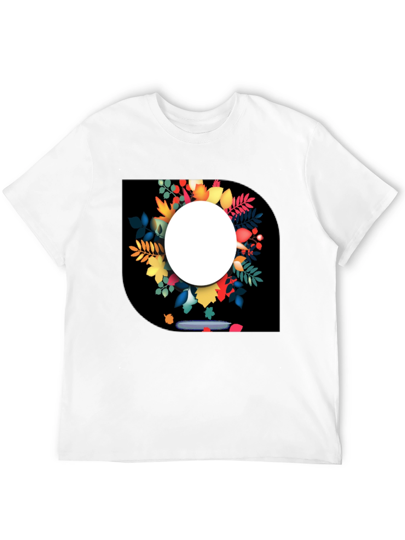 Autumn Leaves Graphic Black T-Shirt for Men