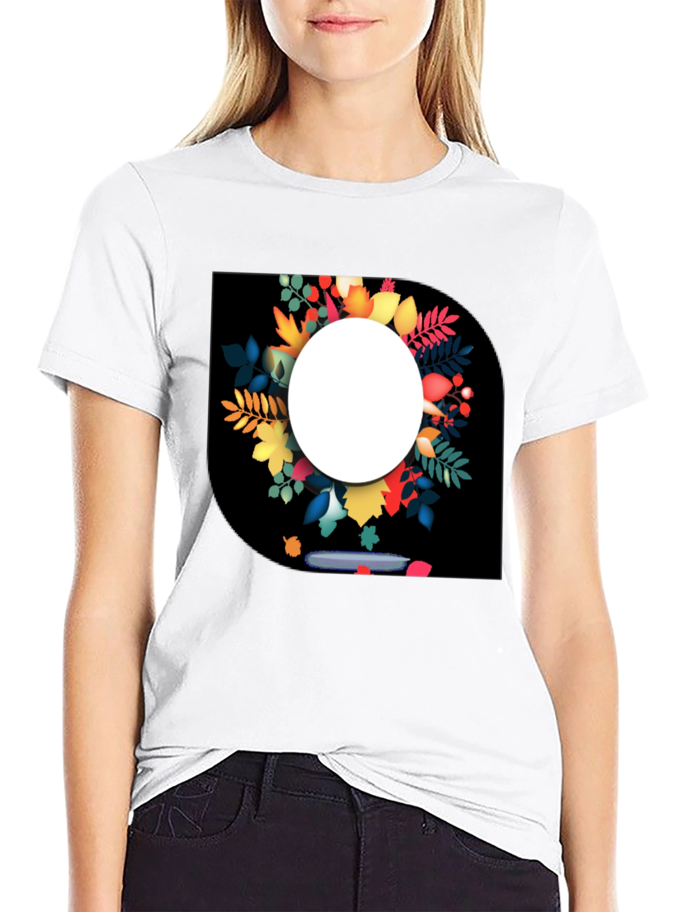 Autumn Leaves Graphic Black T-Shirt for Men