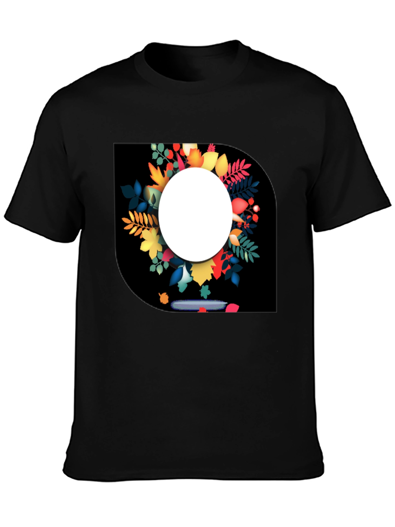 Autumn Leaves Graphic Black T-Shirt for Men
