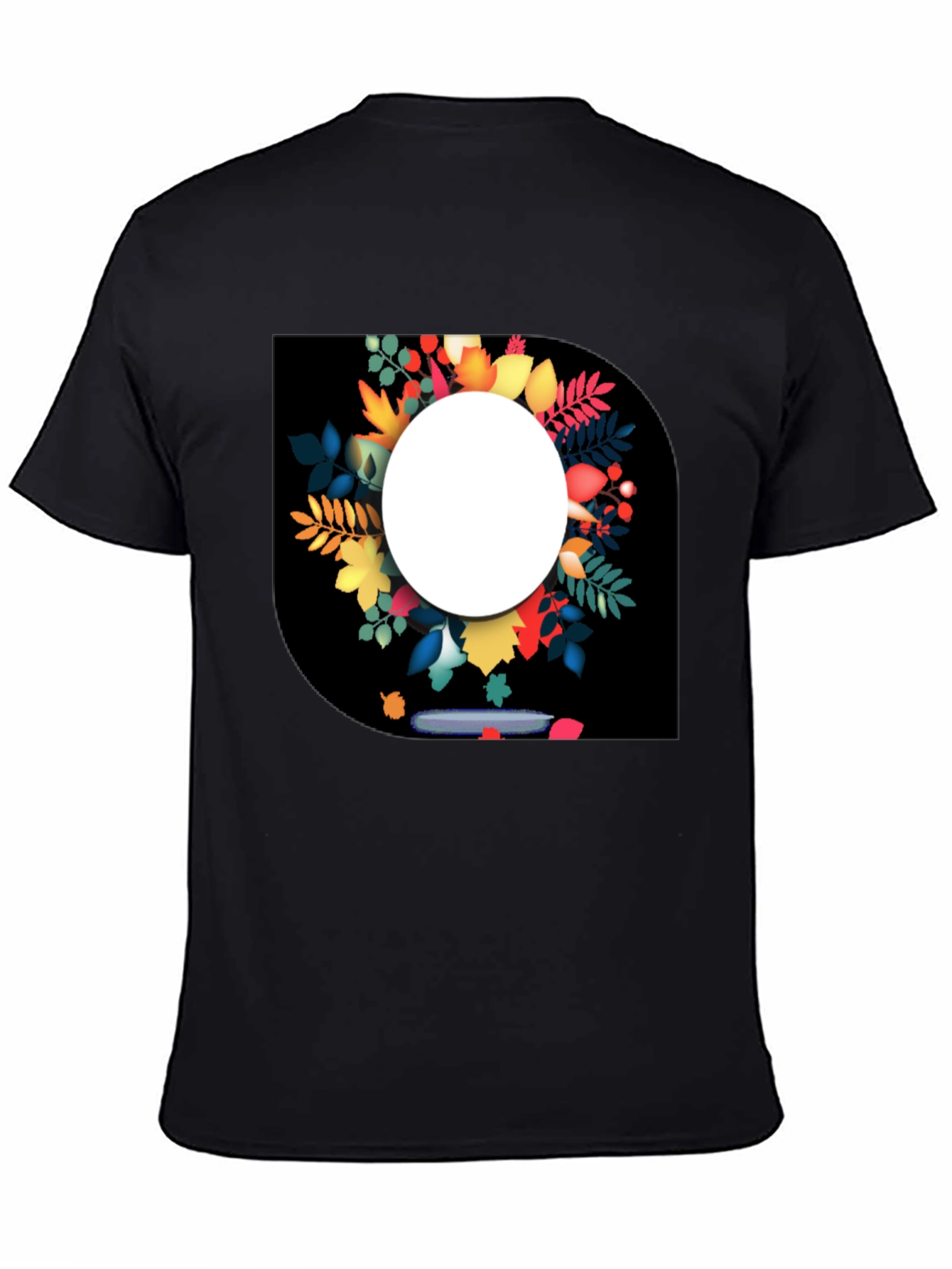 Autumn Leaves Graphic Black T-Shirt for Men