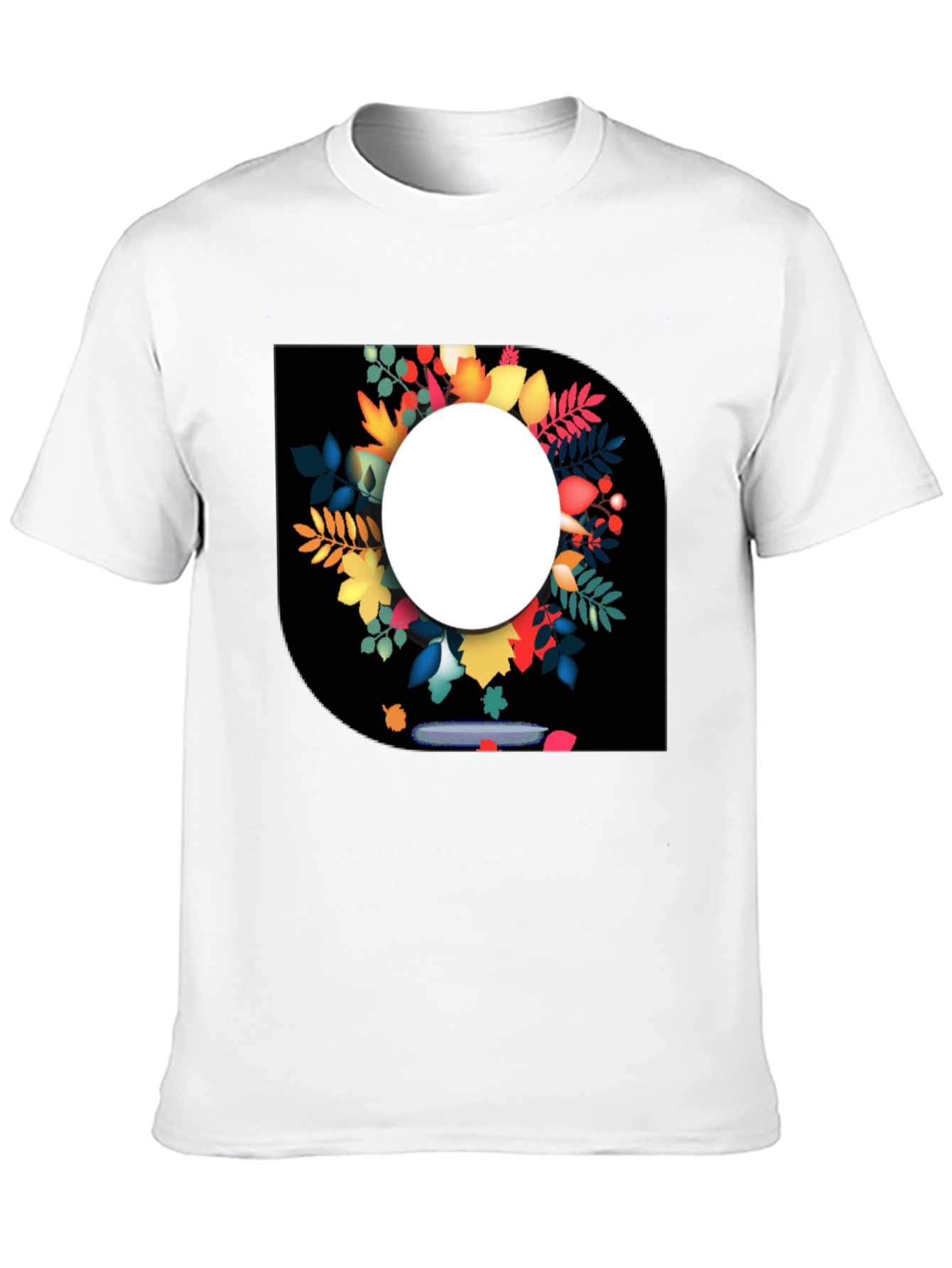Autumn Leaves Graphic Black T-Shirt for Men
