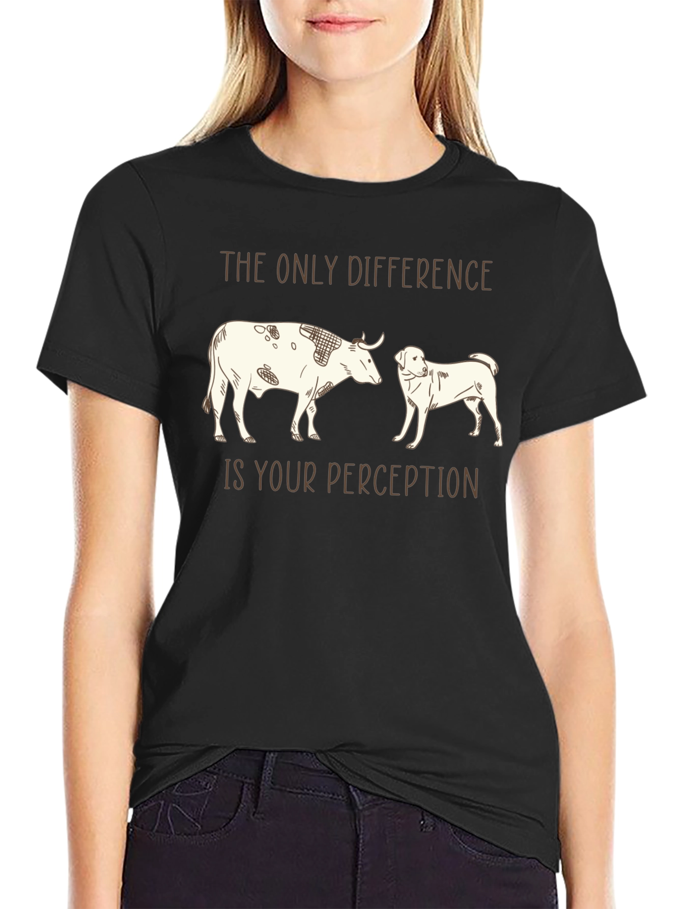 Perception Tee: Cow & Dog Graphic T-Shirt