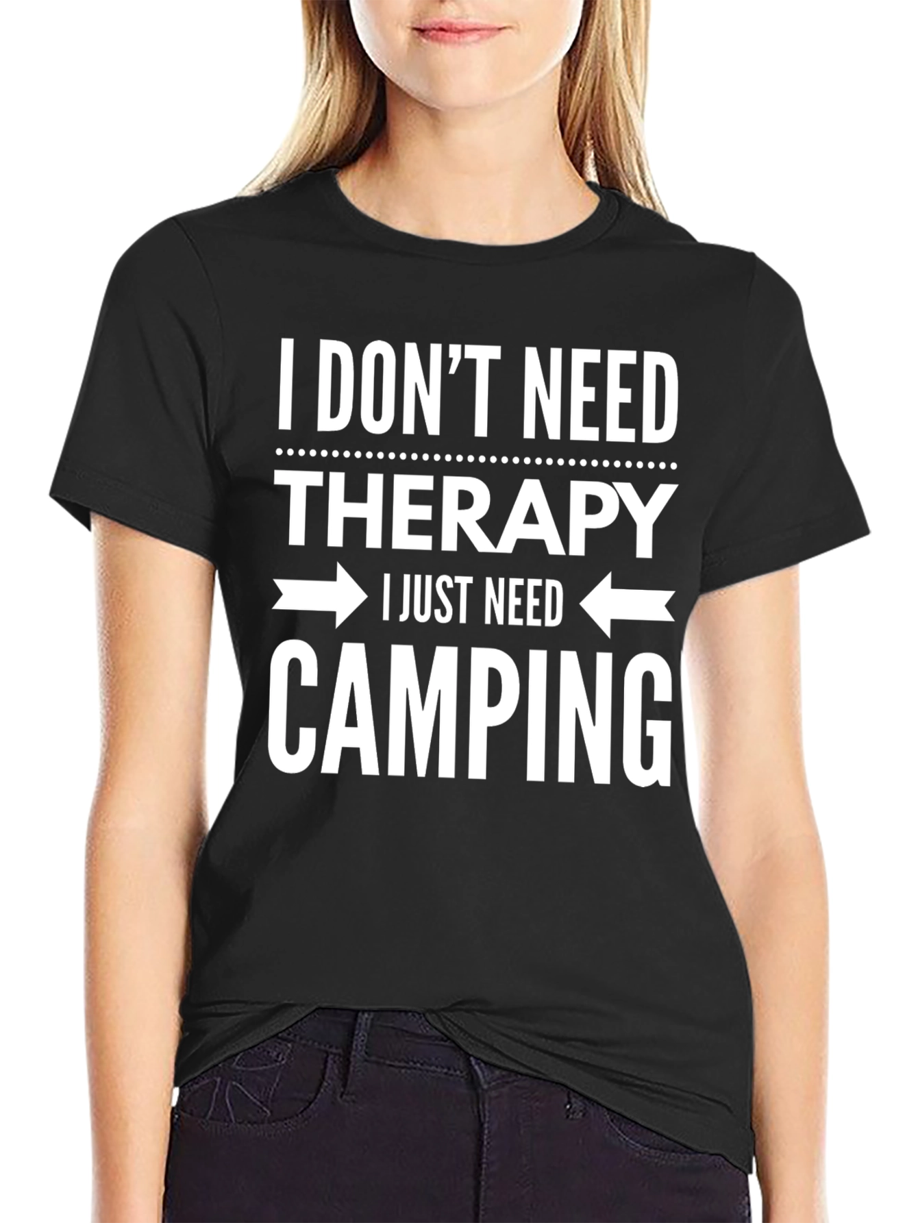 Camping Therapy T-Shirt - Black Graphic Tee