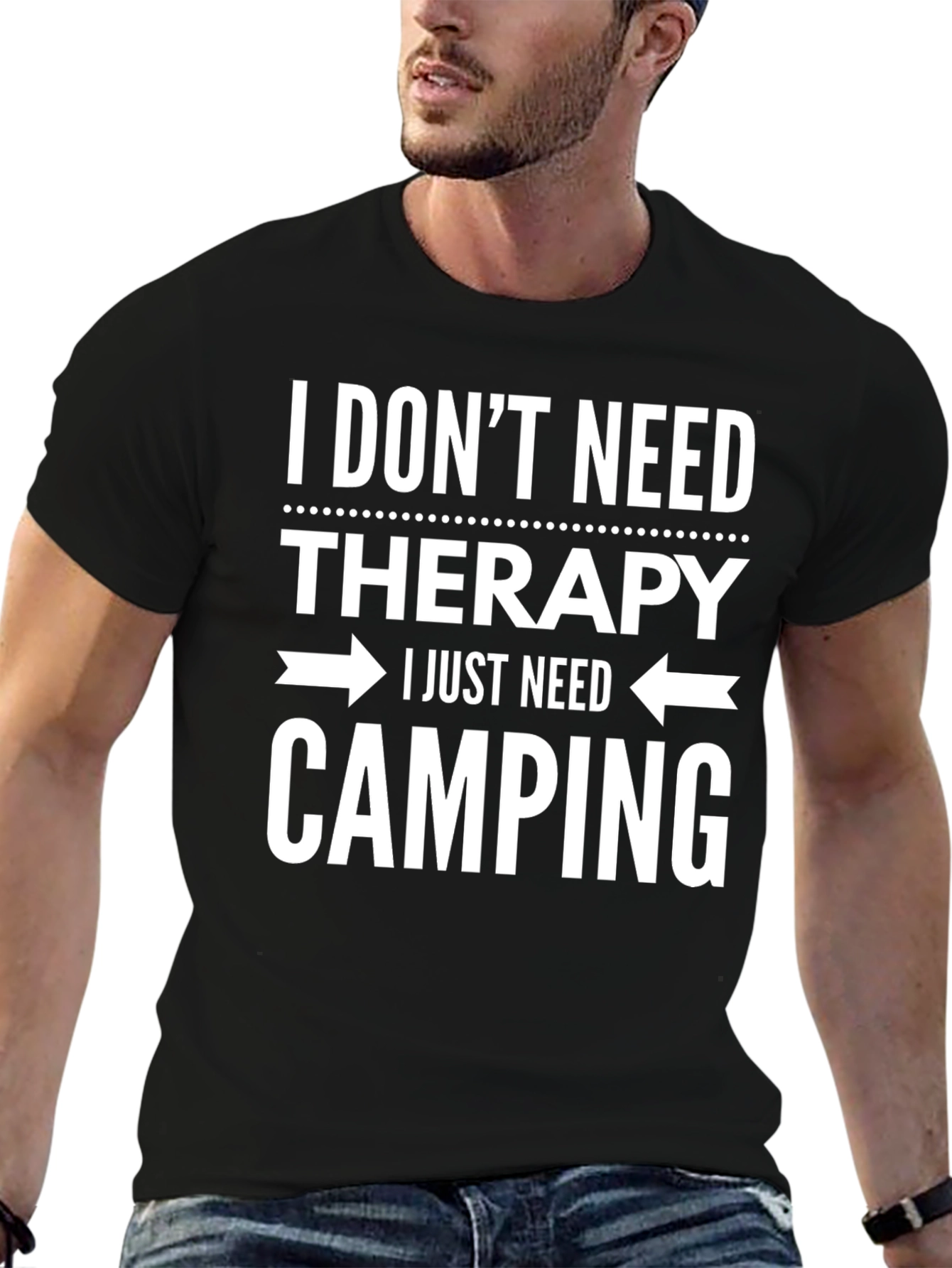 Camping Therapy T-Shirt - Black Graphic Tee
