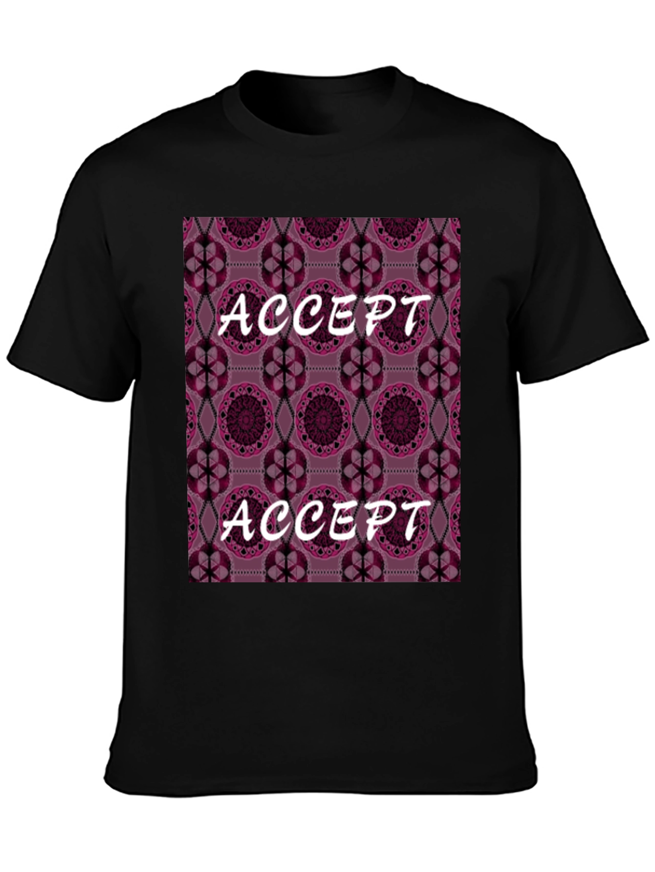 Accept Patterned Graphic Tee