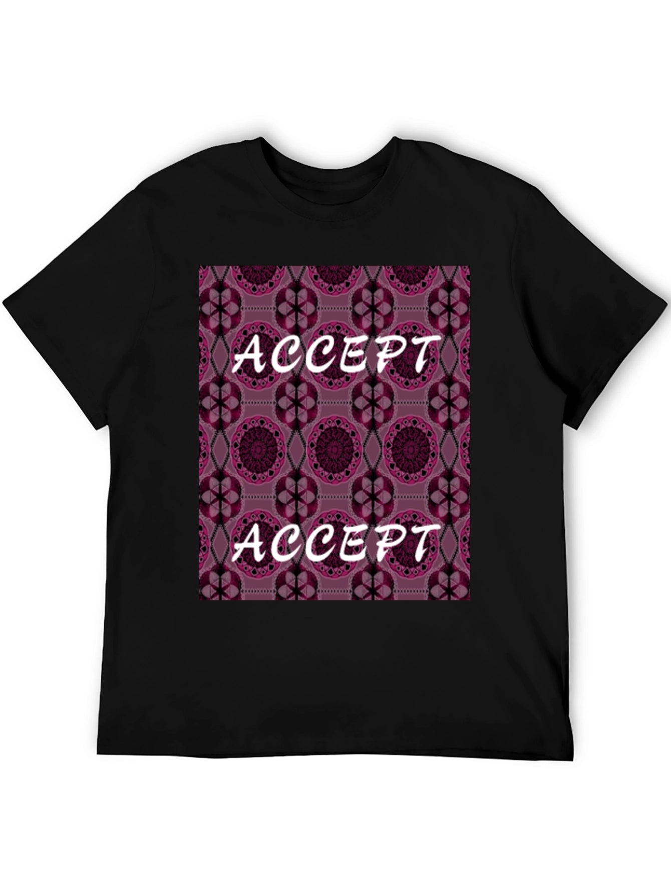 Accept Patterned Graphic Tee