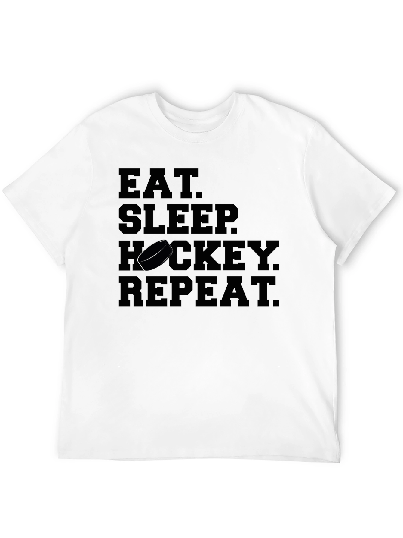Eat Sleep Hockey Repeat Black T-Shirt