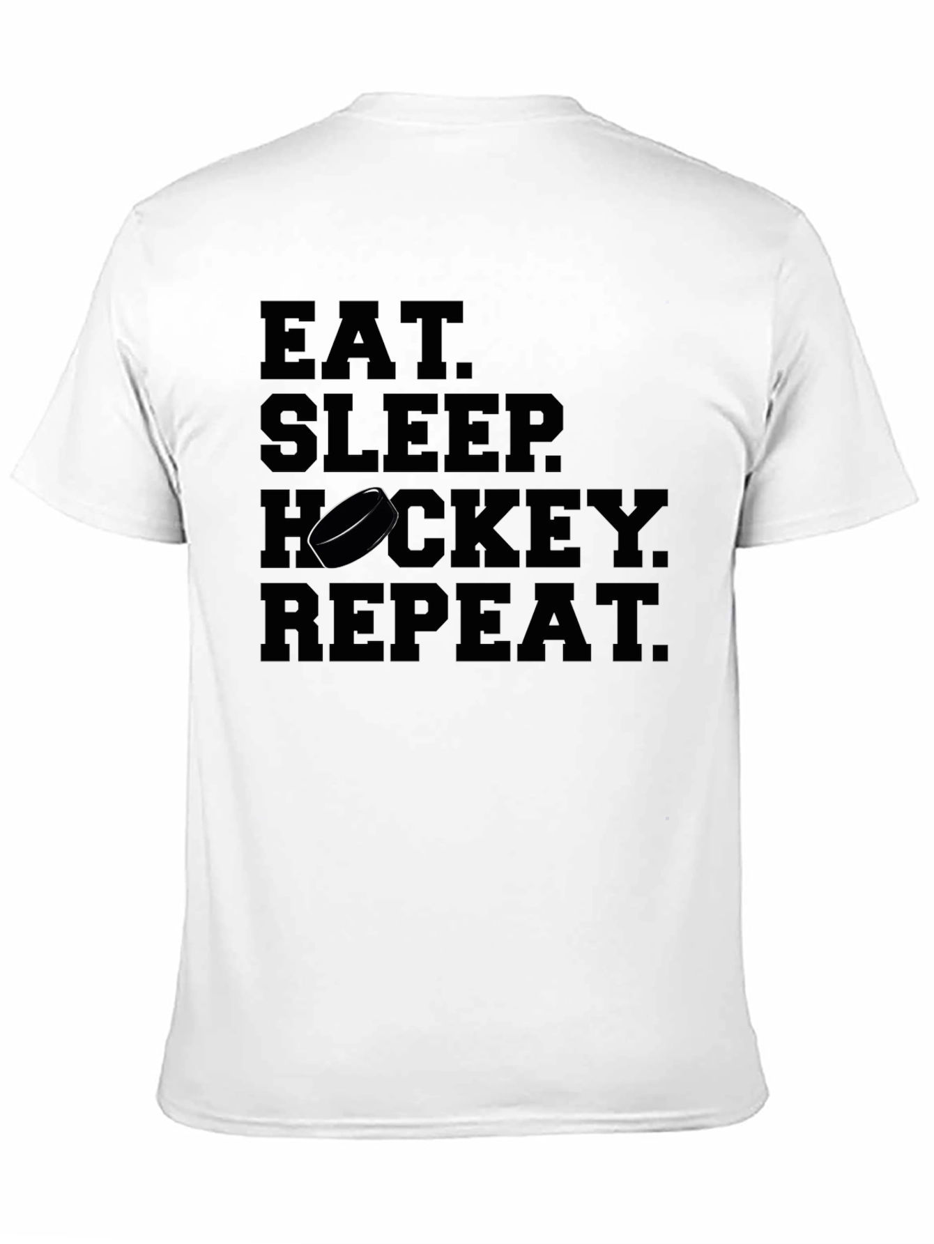 Eat Sleep Hockey Repeat Black T-Shirt