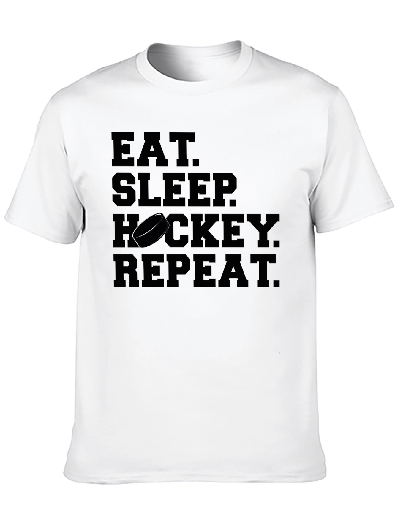 Eat Sleep Hockey Repeat Black T-Shirt