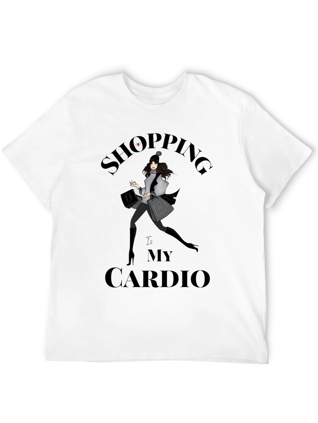 Shopping Is My Cardio Black Graphic Tee