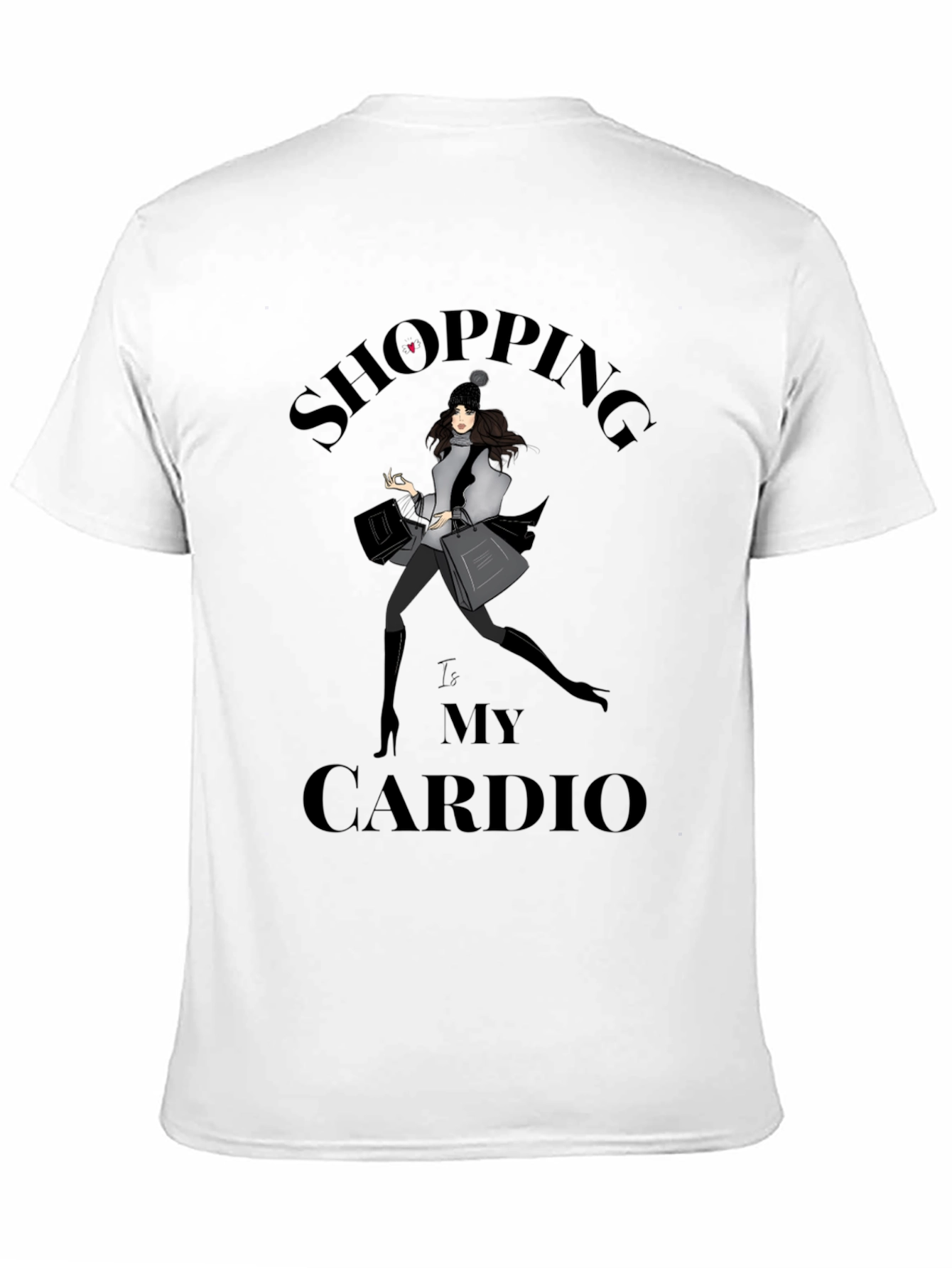Shopping Is My Cardio Black Graphic Tee