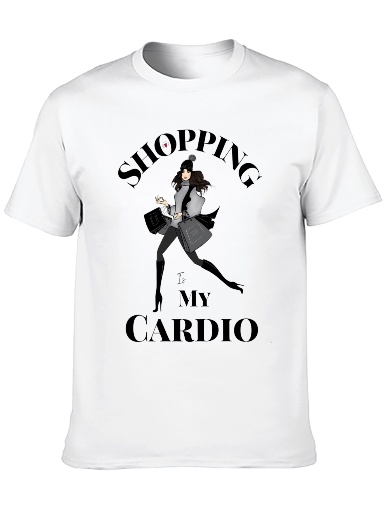 Shopping Is My Cardio Black Graphic Tee