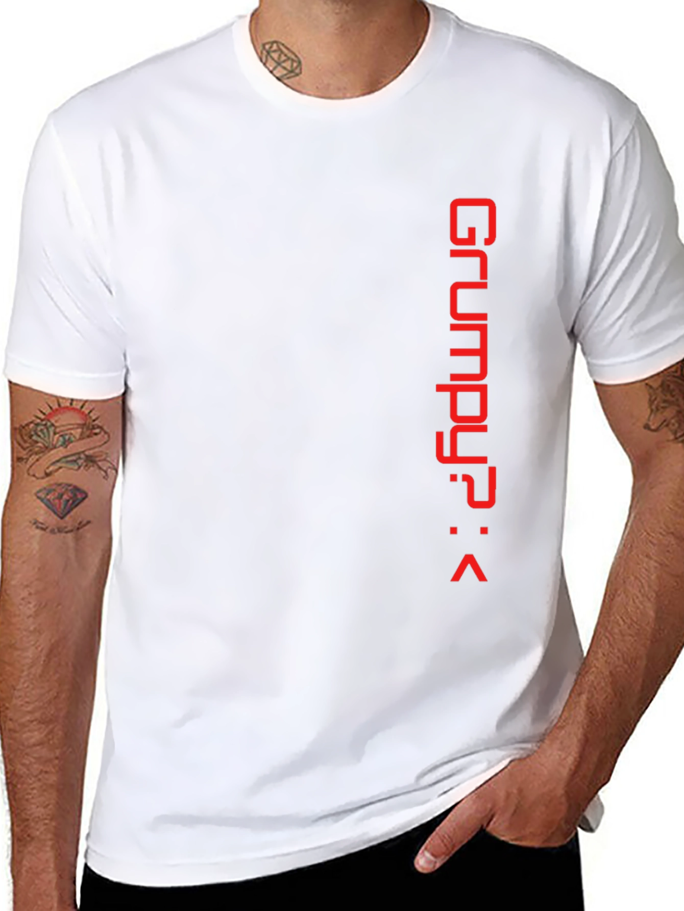 Grumpy? Red Print Black Tee