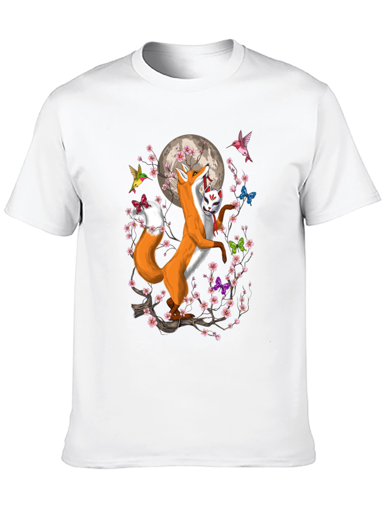 Fox Mask Cherry Blossom T-Shirt