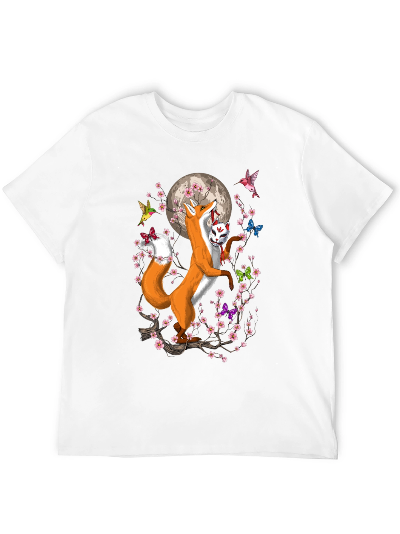 Fox Mask Cherry Blossom T-Shirt