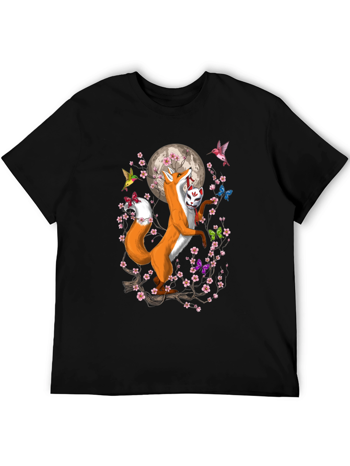 Fox Mask Cherry Blossom T-Shirt