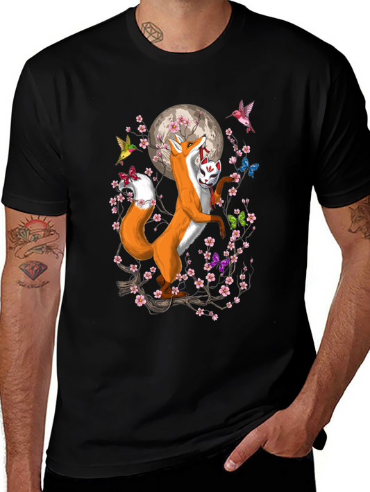 Fox Mask Cherry Blossom T-Shirt