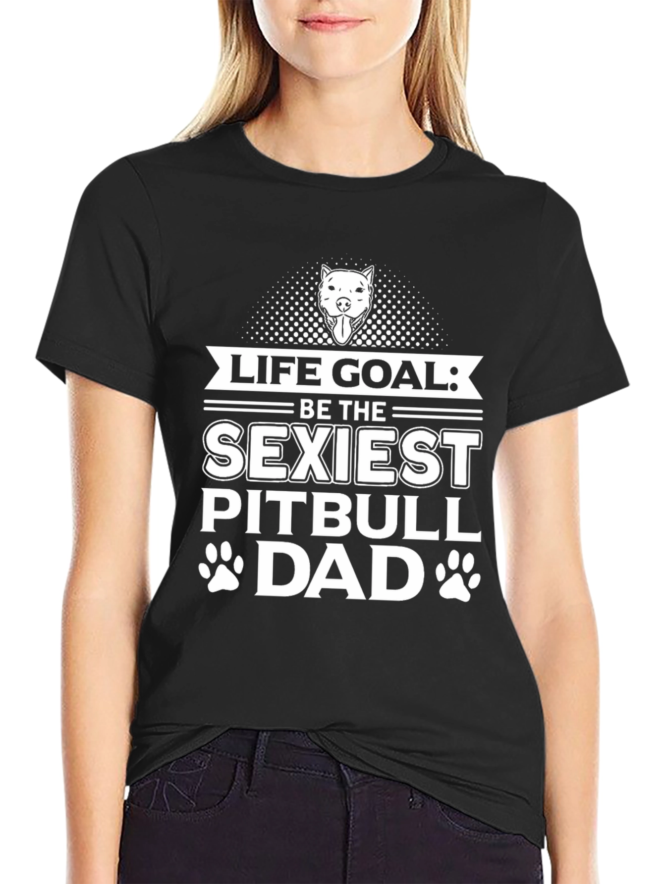 Sexiest Pitbull Dad Graphic Tee - Black