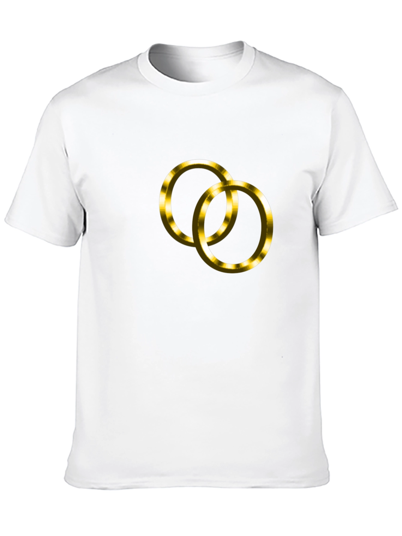 Black T-Shirt with Golden Wedding Rings Design