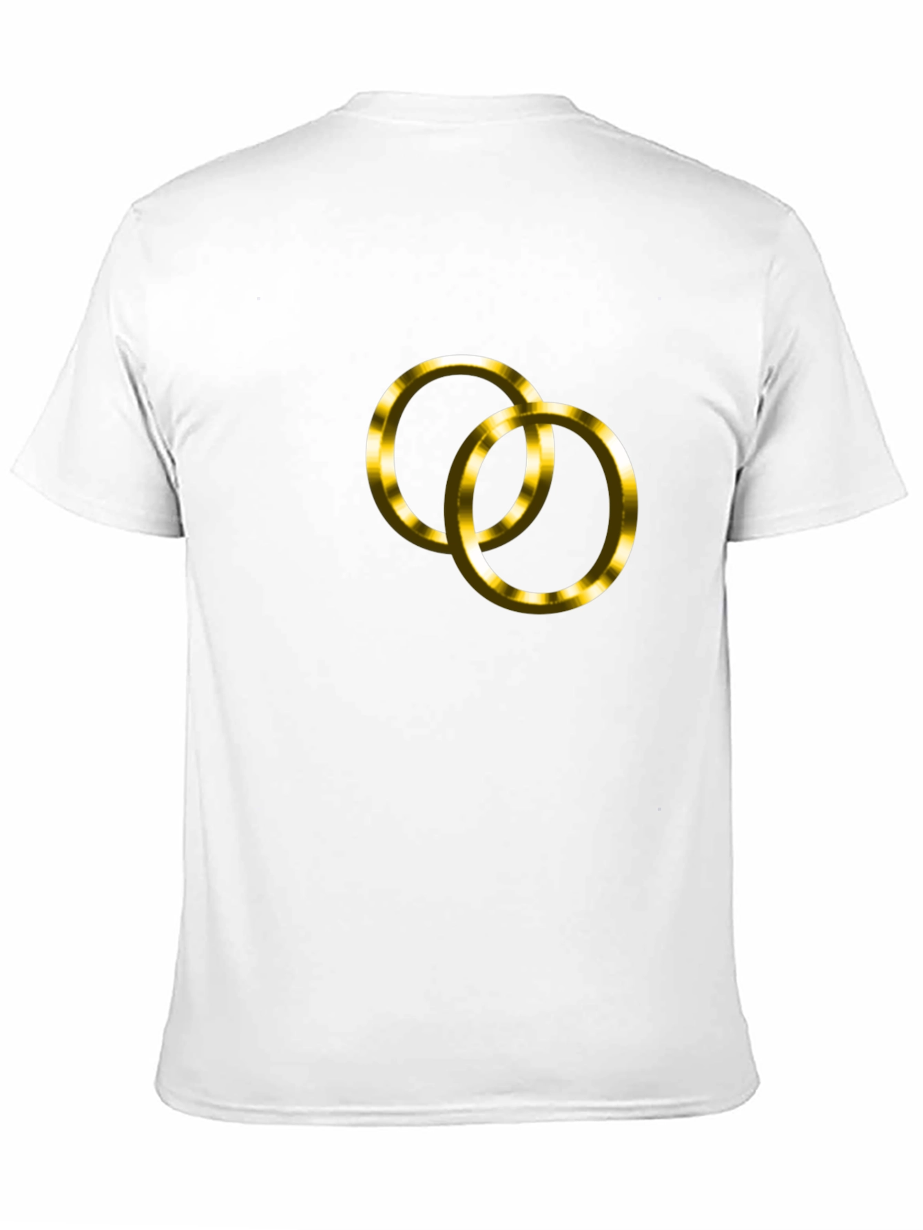 Black T-Shirt with Golden Wedding Rings Design