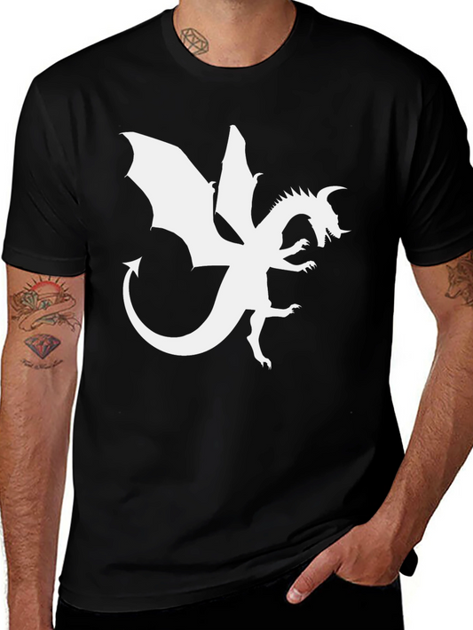 Dragon Graphic Tee - Black Cotton Blend T-Shirt