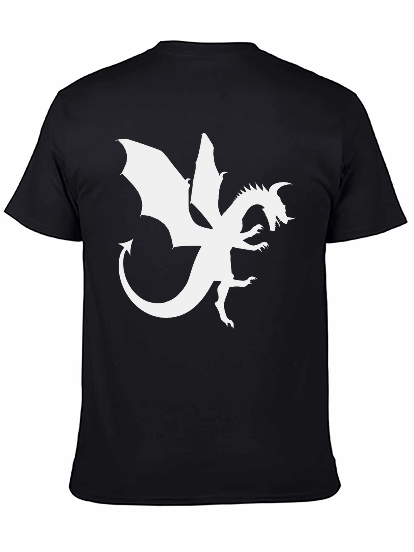 Dragon Graphic Tee - Black Cotton Blend T-Shirt