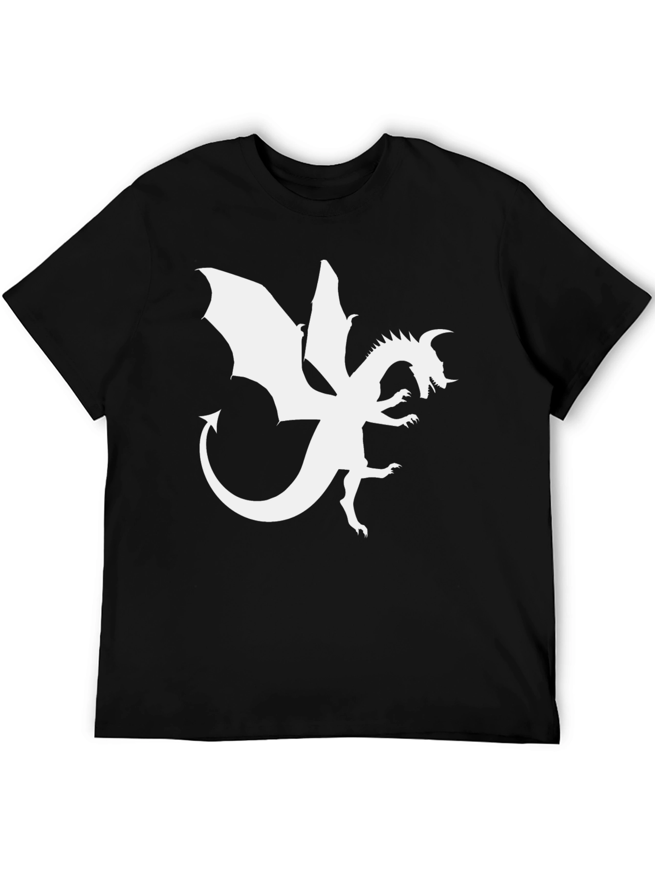 Dragon Graphic Tee - Black Cotton Blend T-Shirt