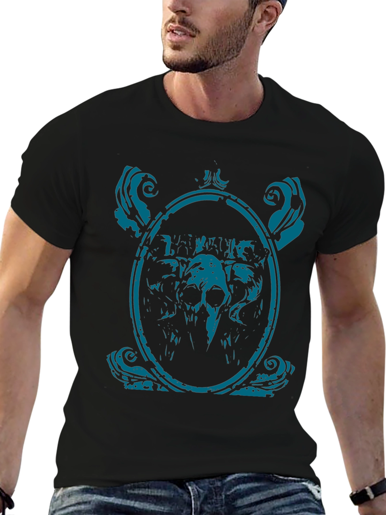 Skull Framed Graphic Tee - Mens Black T-Shirt