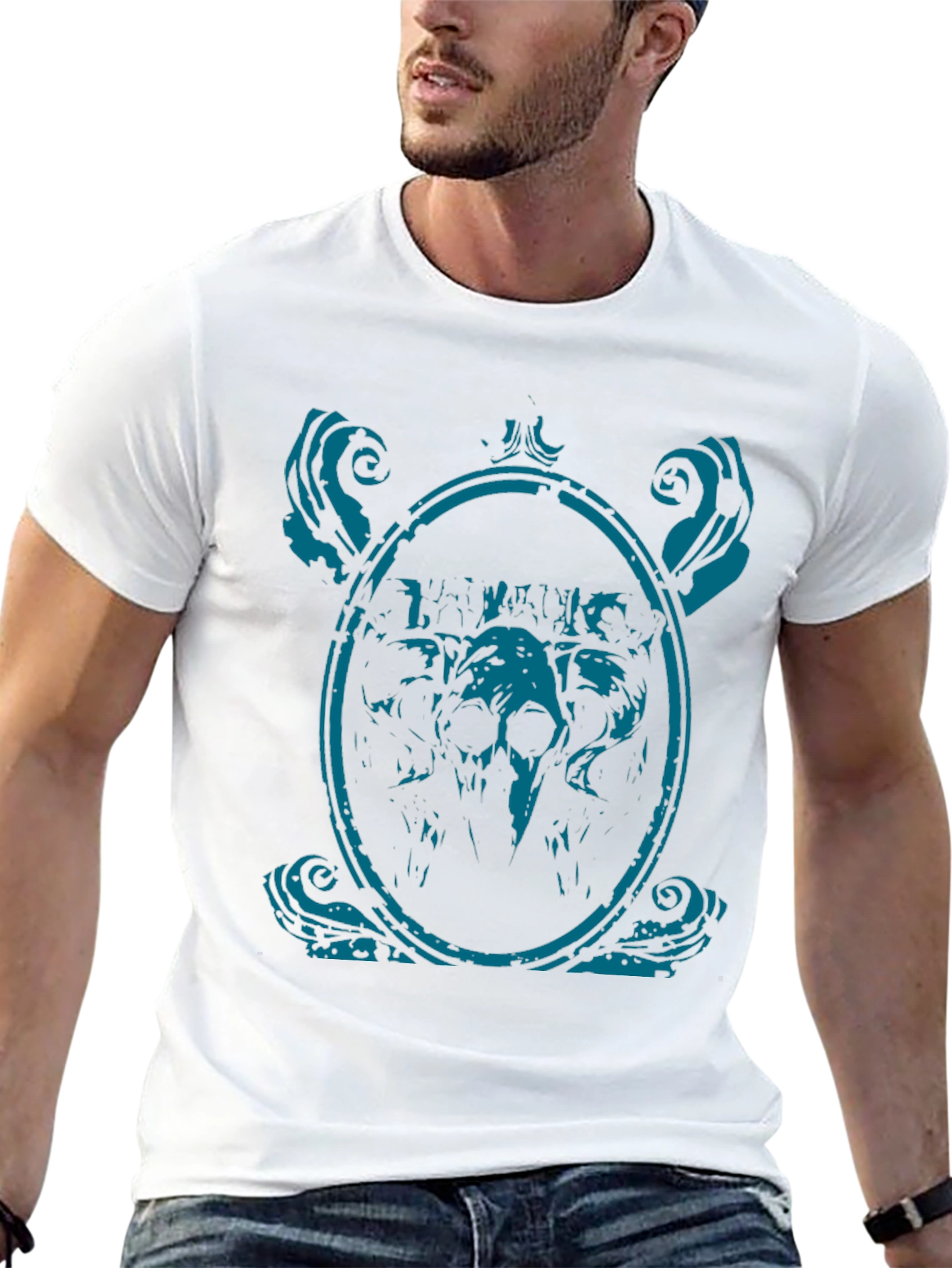 Skull Framed Graphic Tee - Mens Black T-Shirt