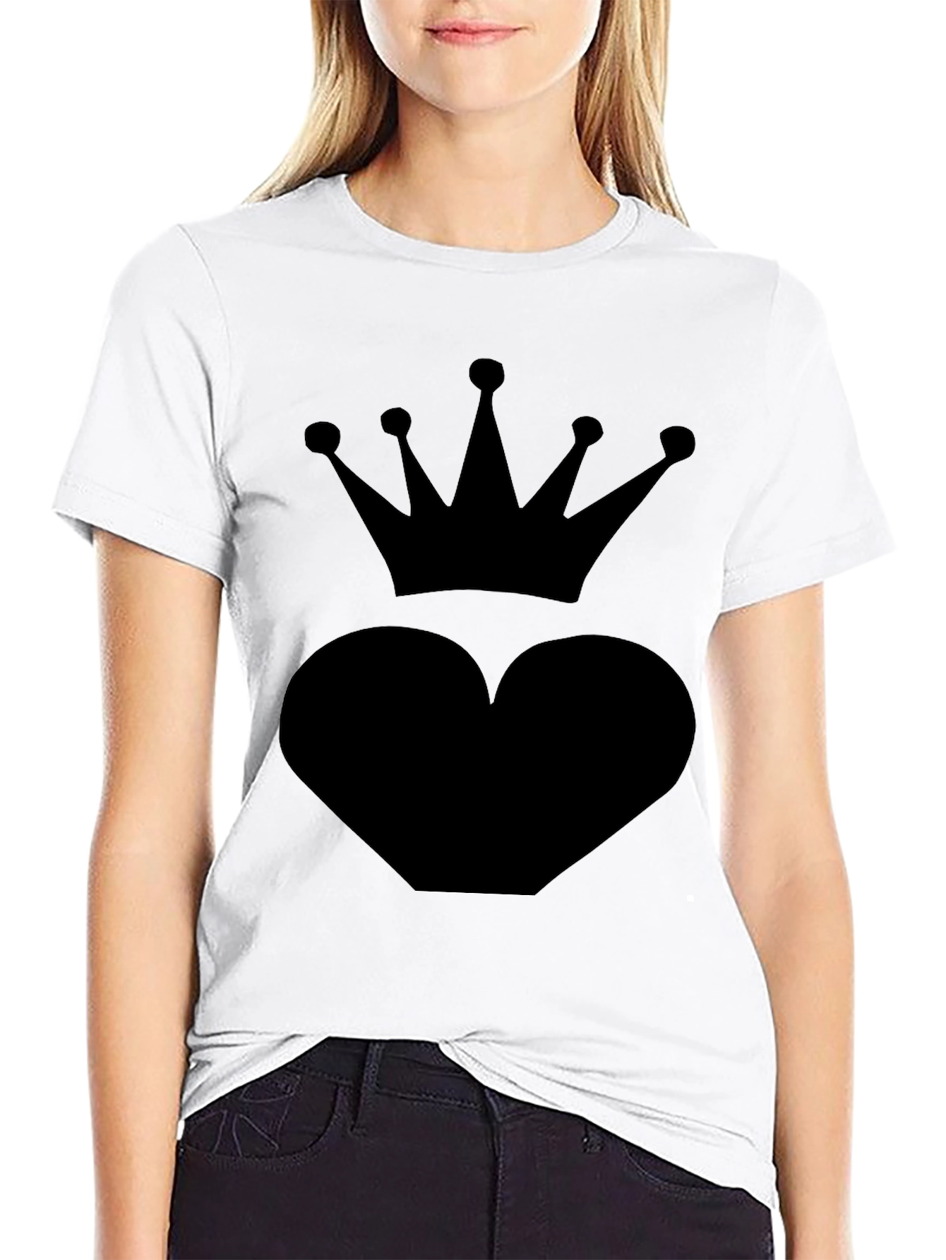 Heart Crown Black T-Shirt