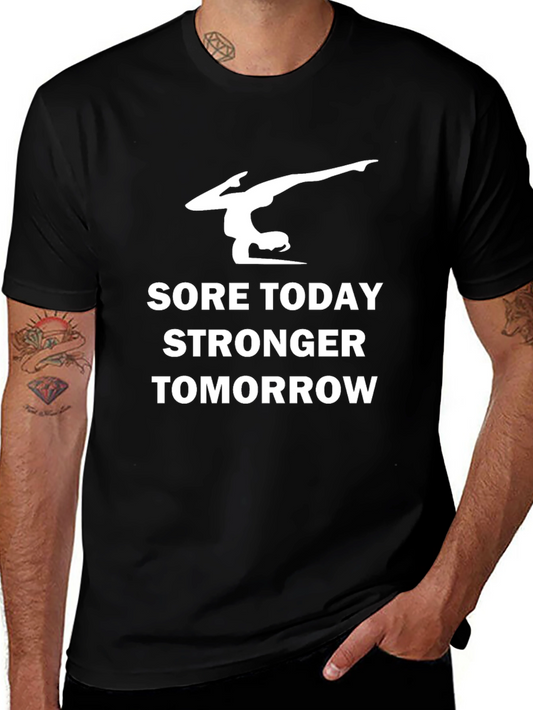 Gymnast Sore Today Stronger Tomorrow Black T-Shirt