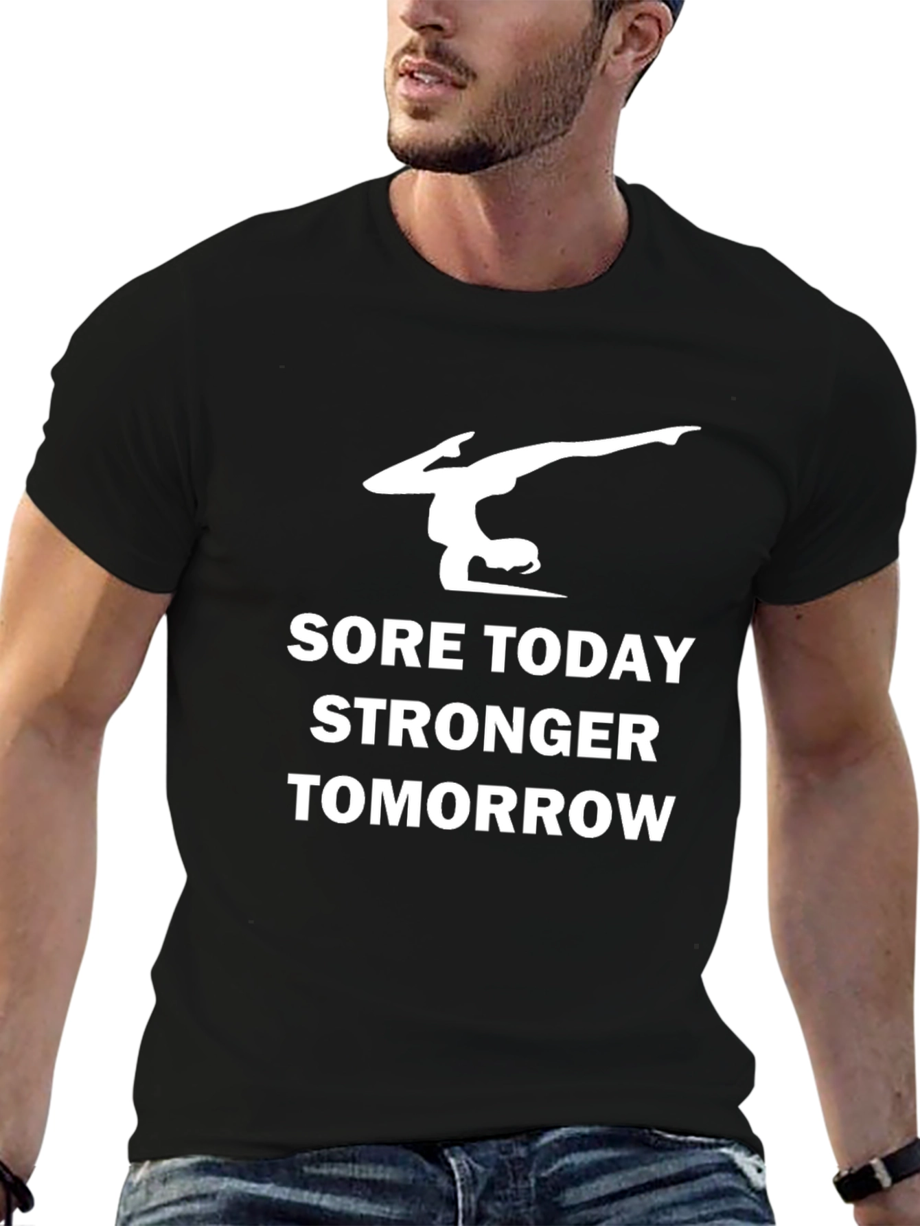 Gymnast Sore Today Stronger Tomorrow Black T-Shirt