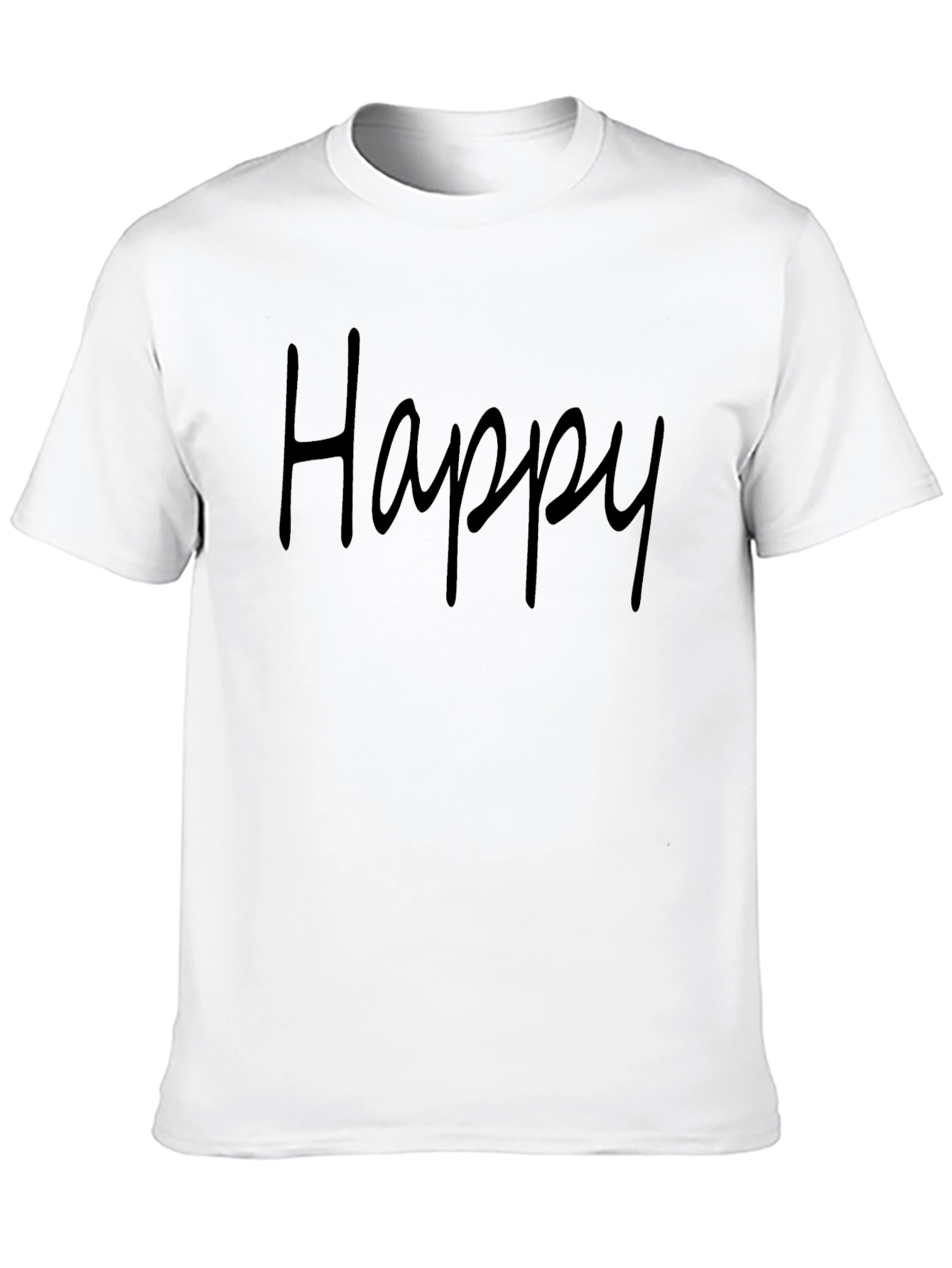 Happy Graphic T-Shirt - Black Casual Tee