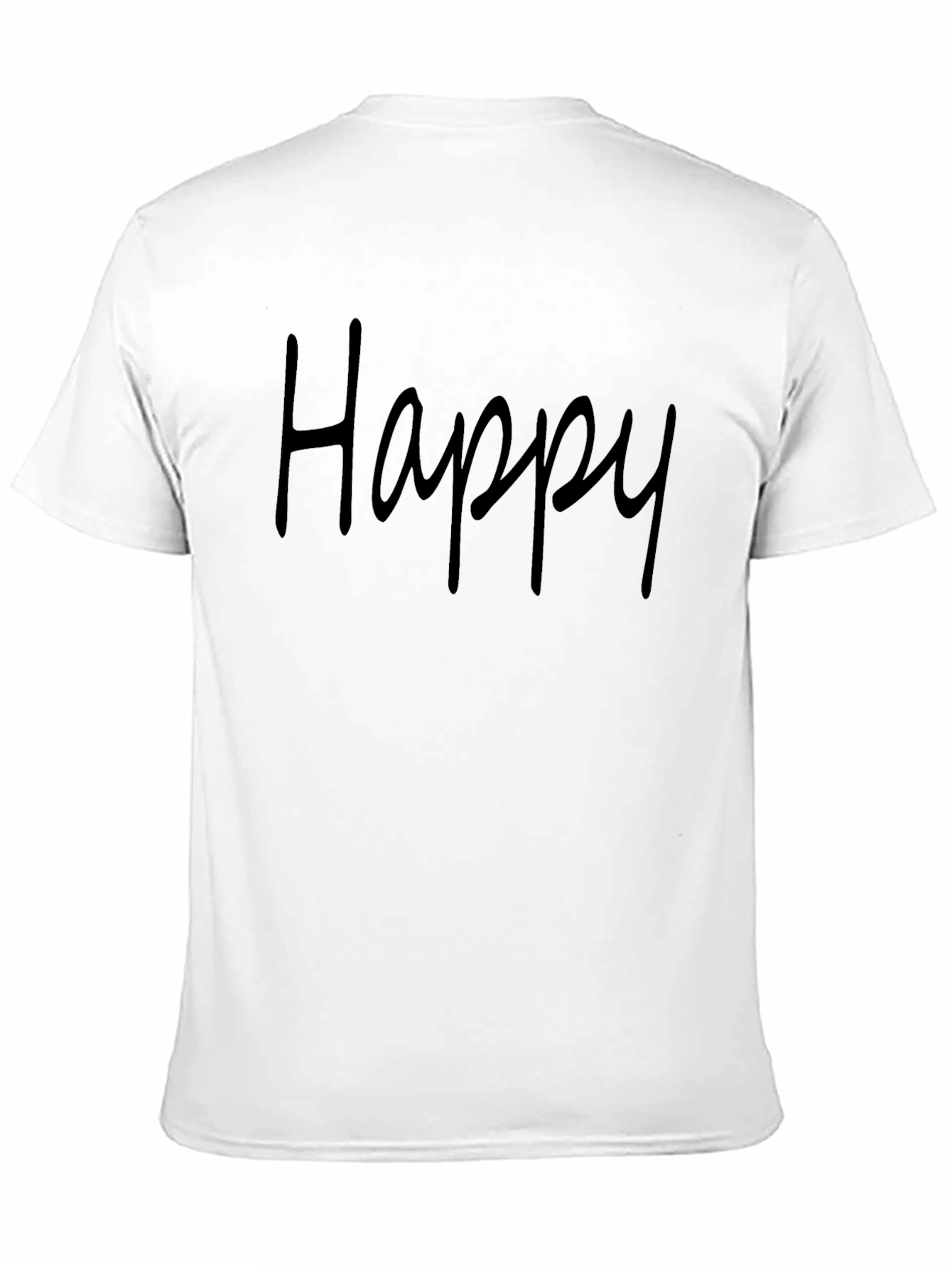 Happy Graphic T-Shirt - Black Casual Tee