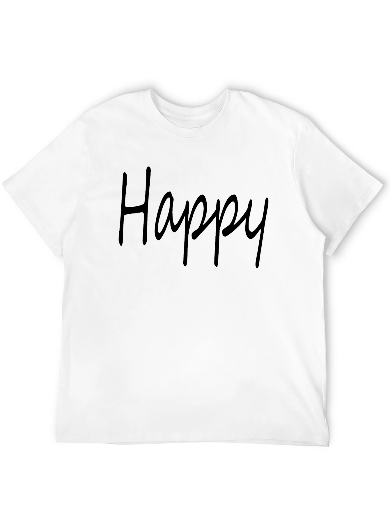 Happy Graphic T-Shirt - Black Casual Tee