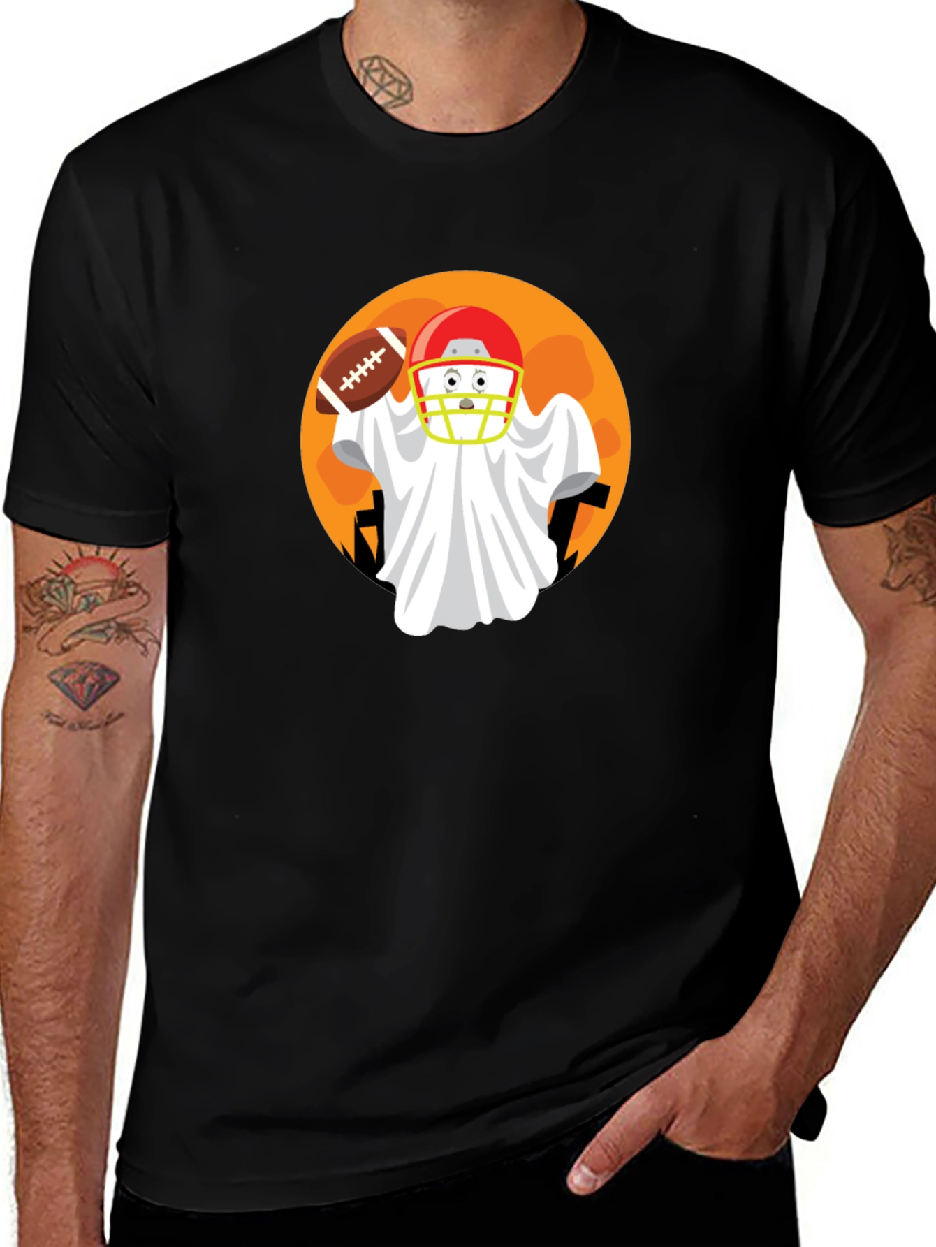 Football Ghost Halloween T-Shirt