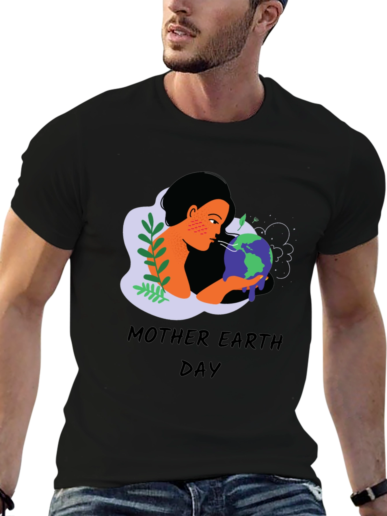 Mother Earth Day T-Shirt - Black Graphic Tee