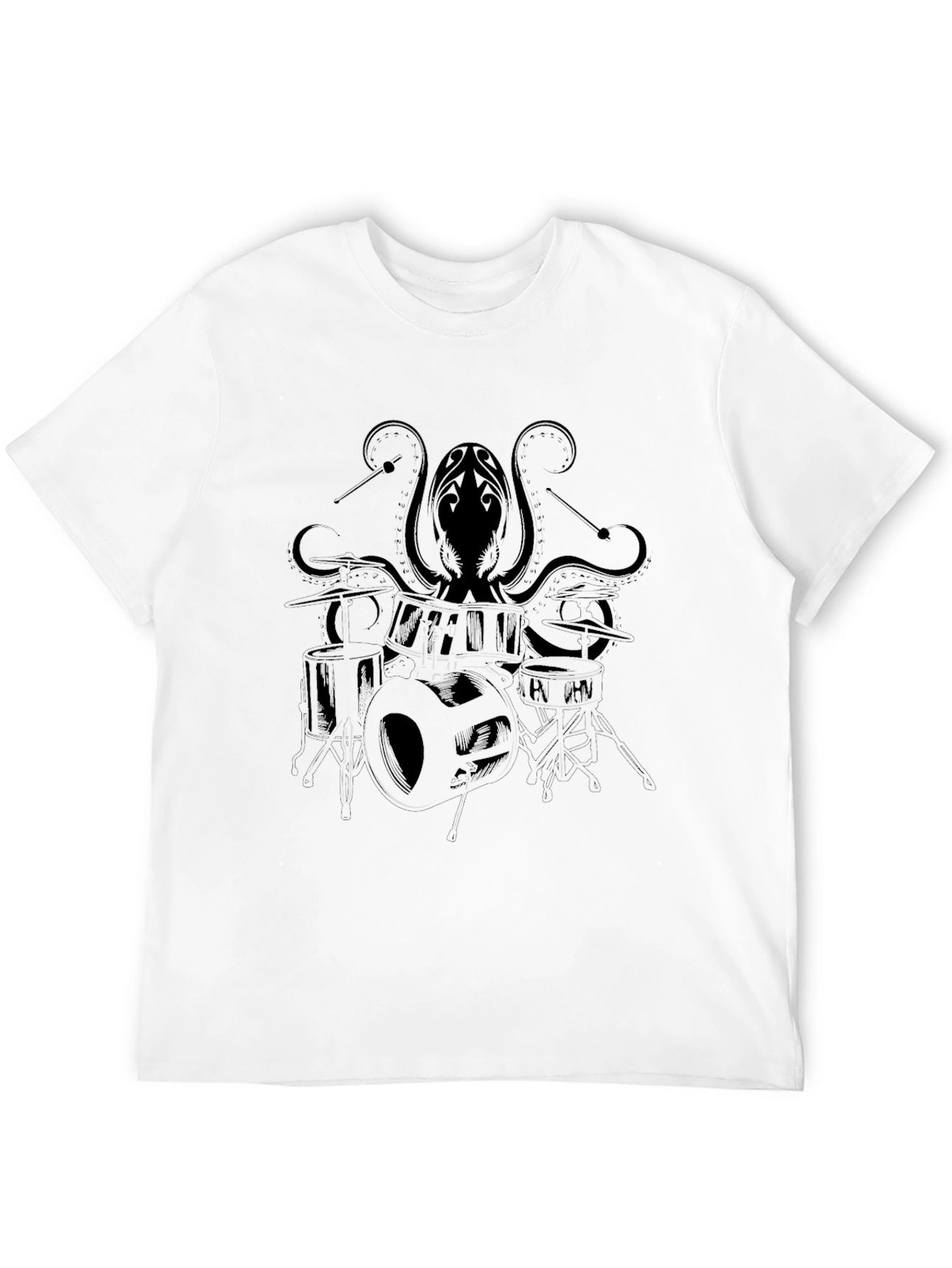 Mens Black Octopus Graphic Print T-Shirt