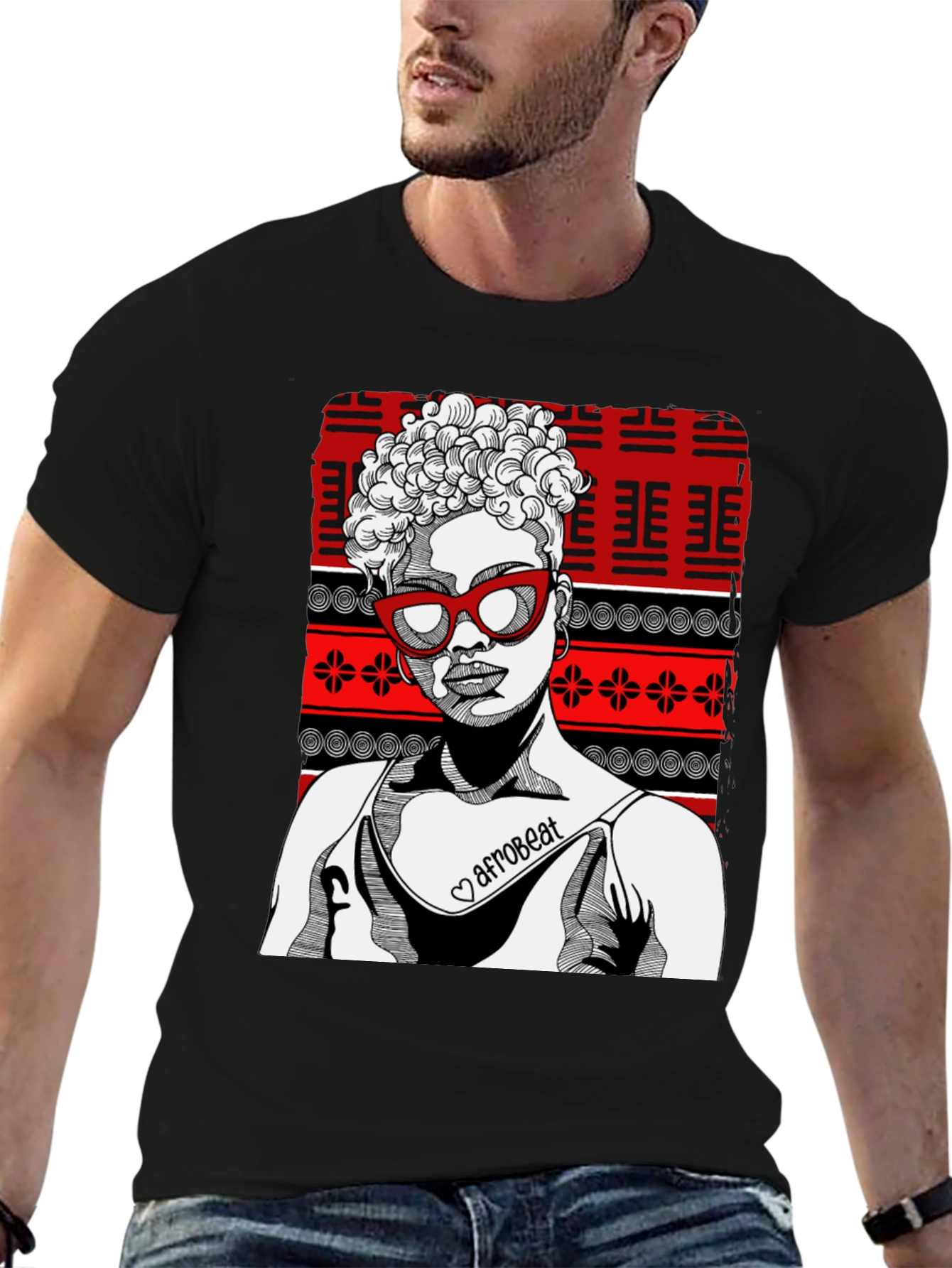 Afrobeat Graphic Tee - Stylish Unisex Black T-Shirt