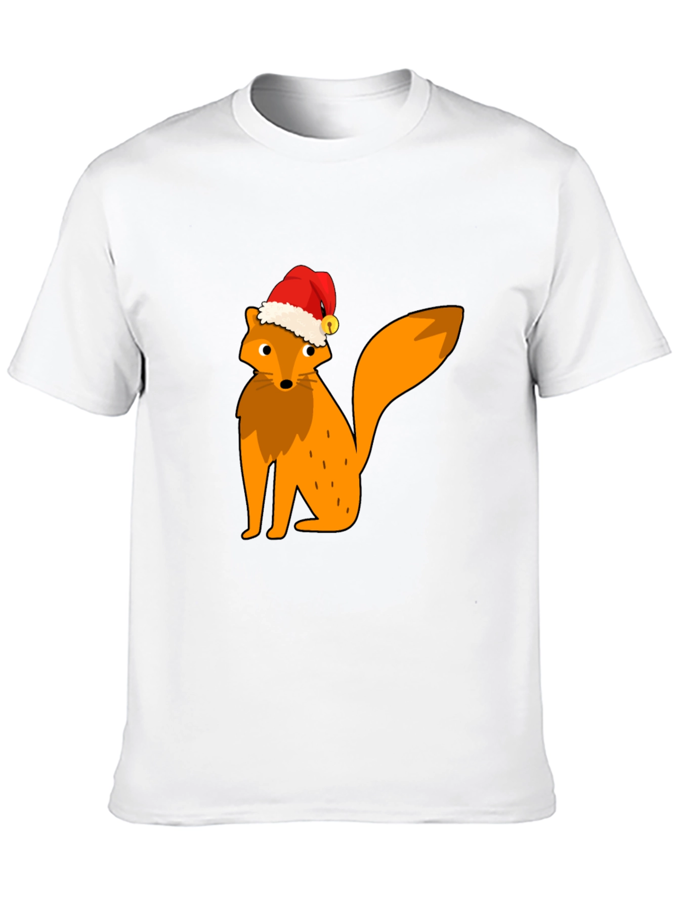 Festive Fox Graphic Tee - Black Cotton T-Shirt