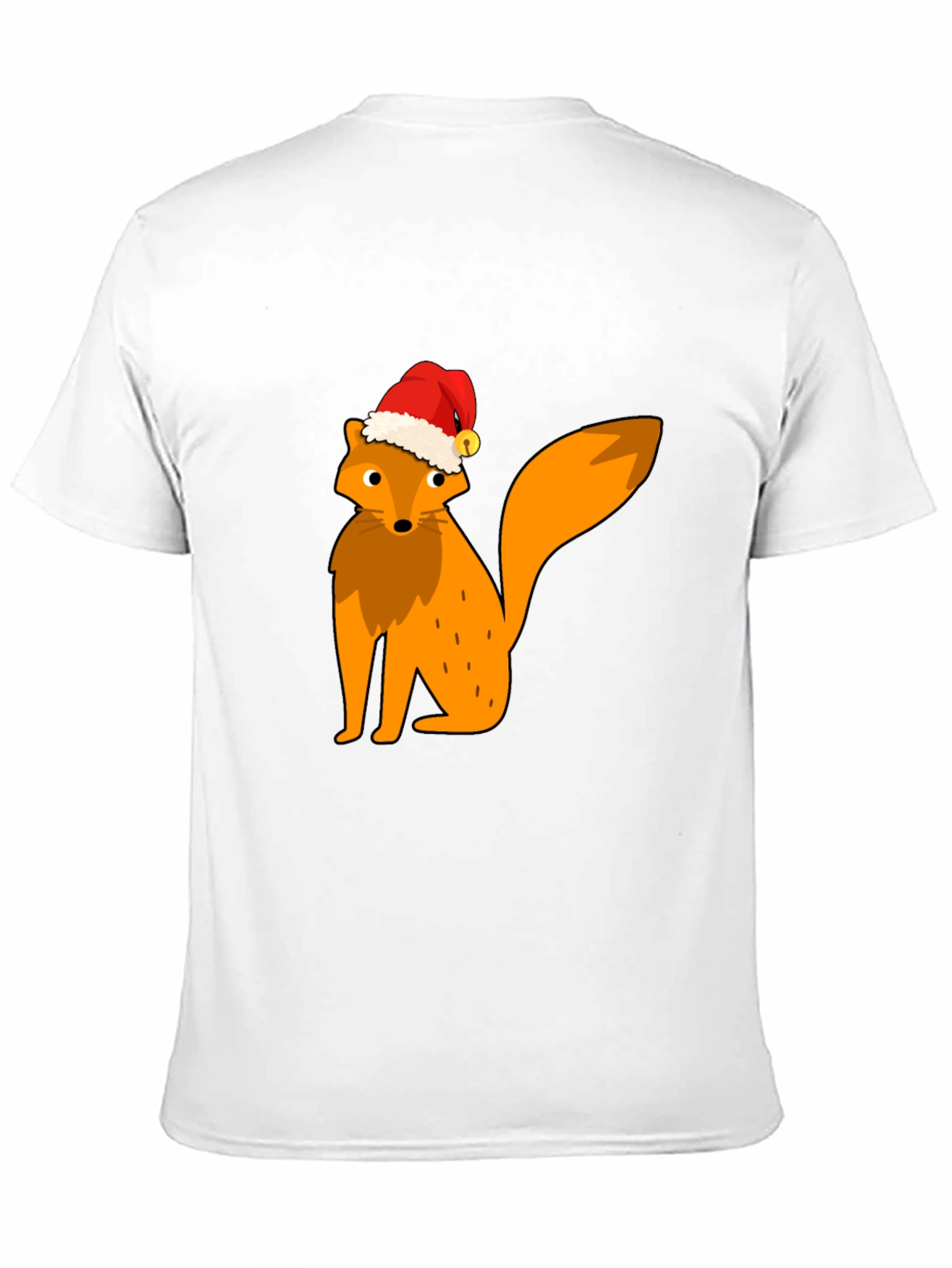 Festive Fox Graphic Tee - Black Cotton T-Shirt